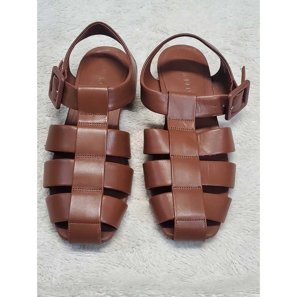 Everlane Brown Leather The Day Fisherman Sandal 6.5 Cottage Boho Casual Beach